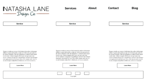 Prototype of the Service Page for Natasha Lane Design Co.
