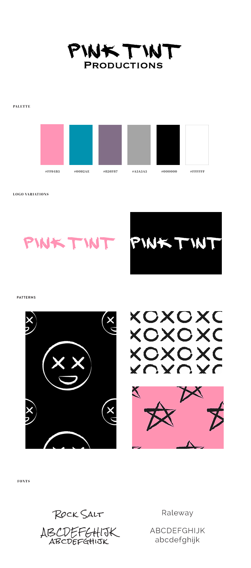 Brand x Web Design for Pink Tint - Brand Board