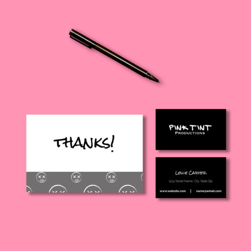 Brand x Web Design for Pink Tint - Business card and thank you card