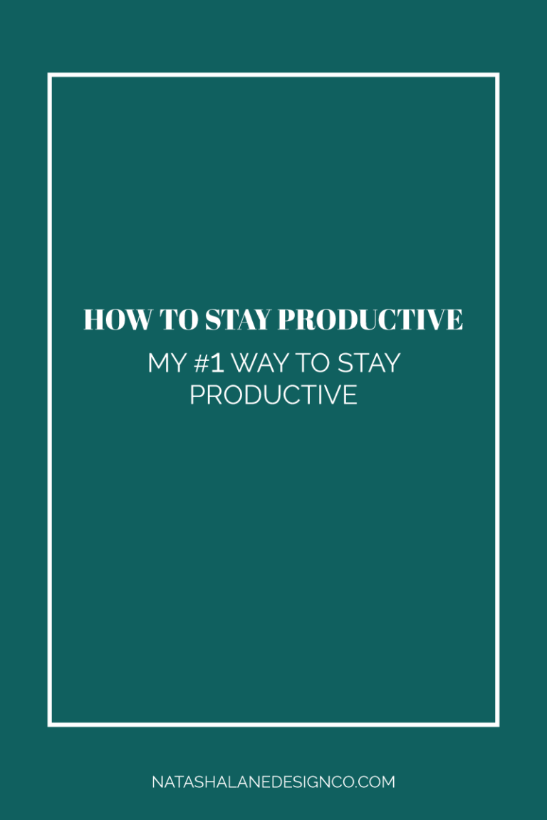 How to stay productive