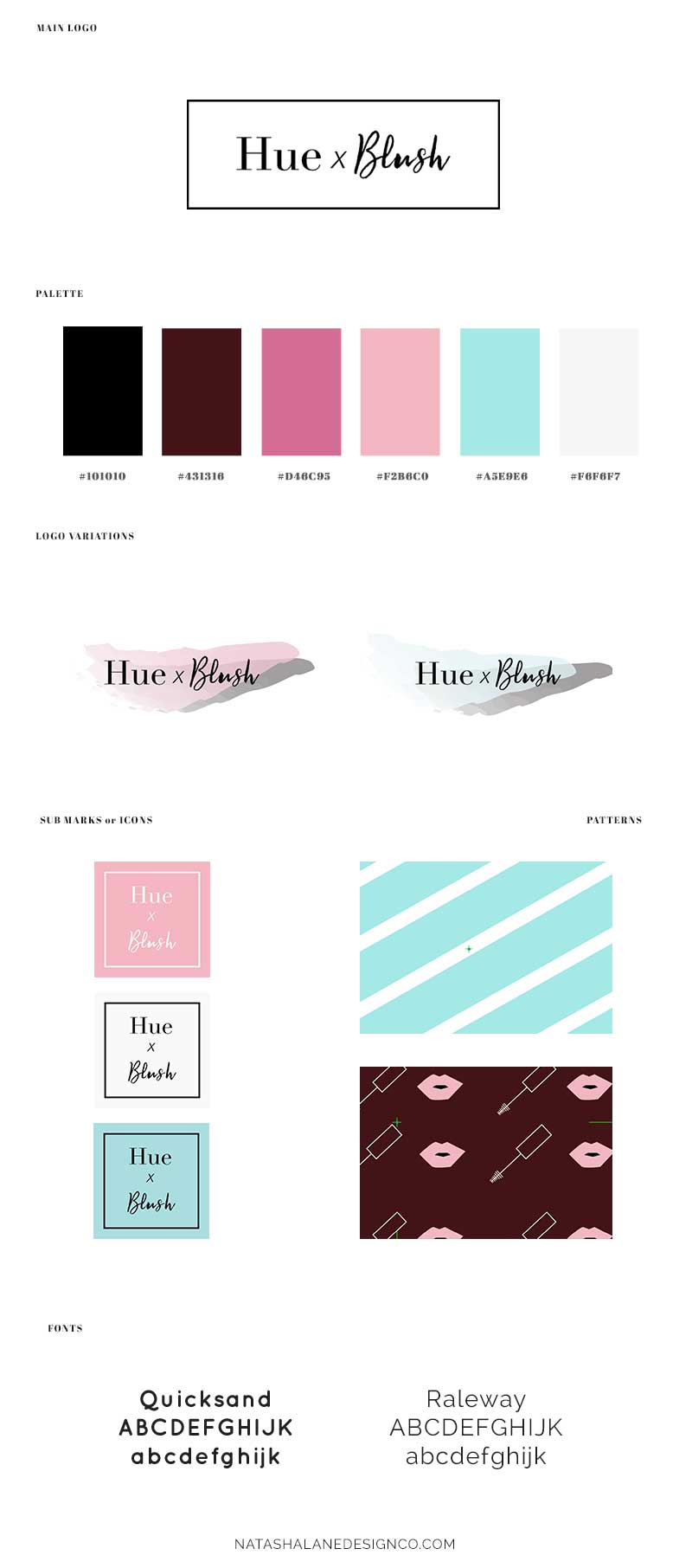 Brand x Web Design for Hue x Blush variation logo brand board