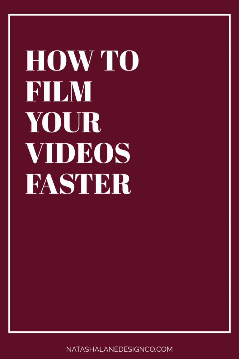 How to film your videos faster