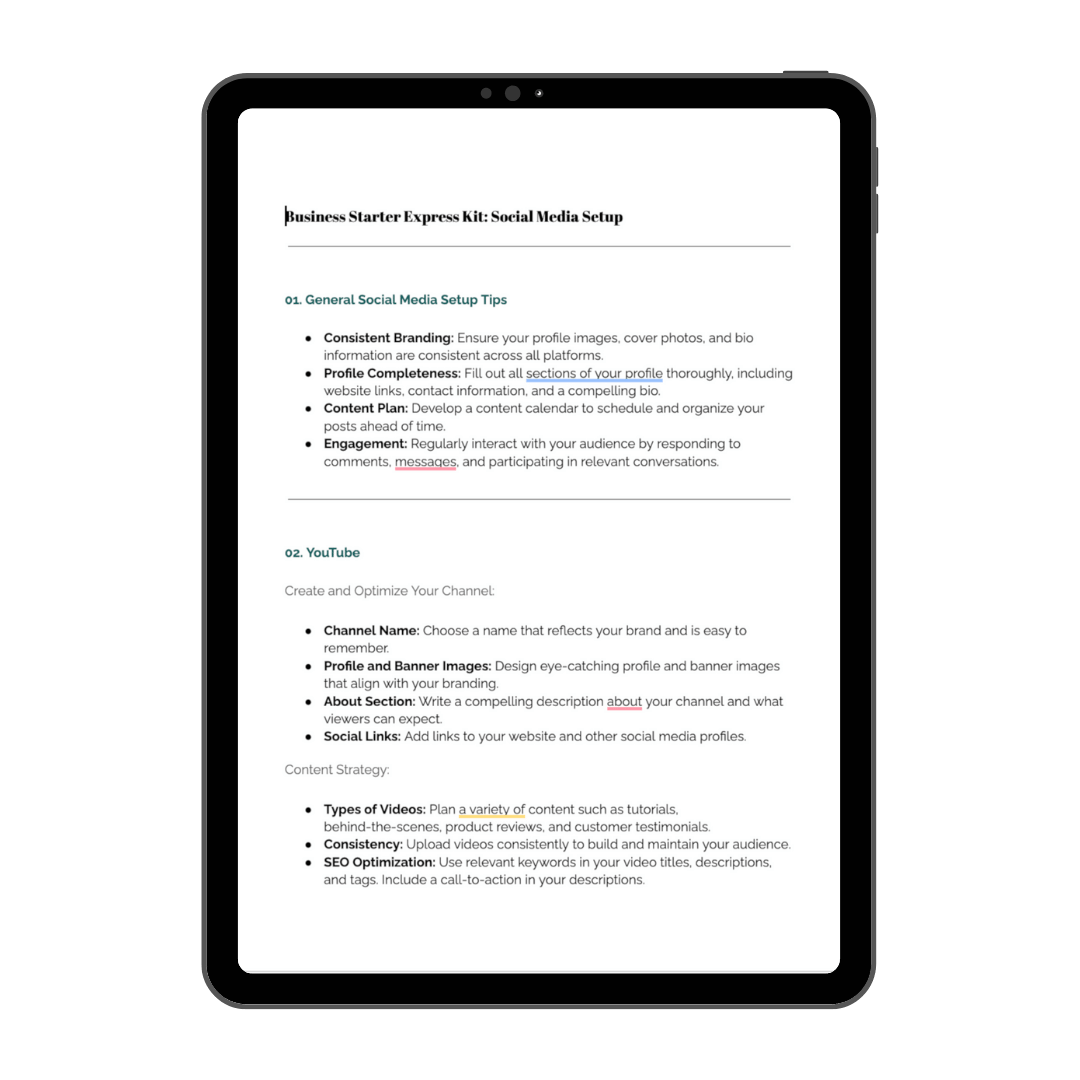 Business Starter Express Kit social media set up